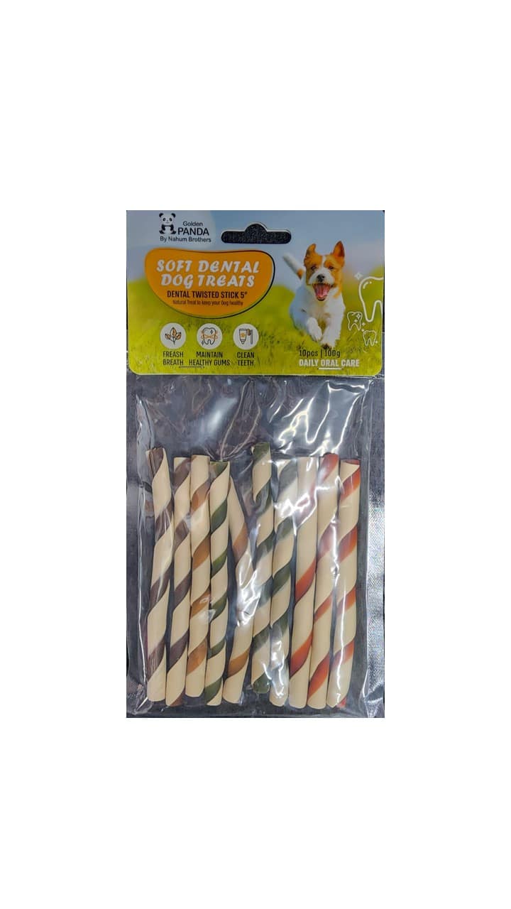 מקל דנטלי חטיף צבעוני 10 ס"מ 10 יח אריזה לתליה