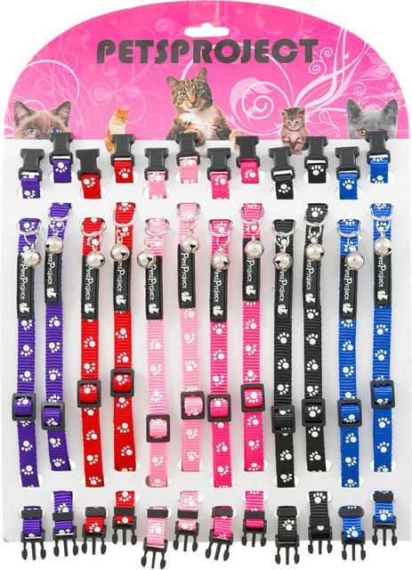 קולר עם פעמון לחתול במגוון צבעים