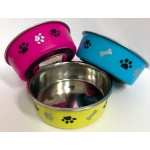 קערת נירוסטה בצבעים עם גומי קוטר 17 ס"מ