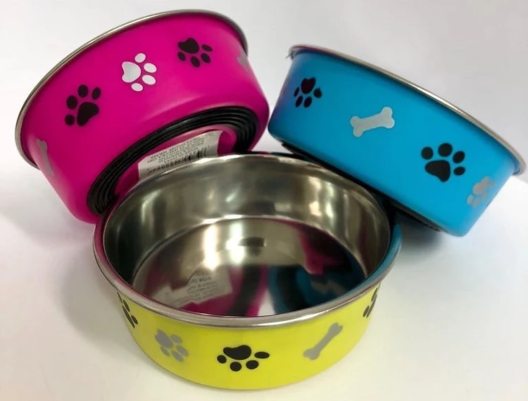 קערת נירוסטה בצבעים עם גומי קוטר 17 ס"מ