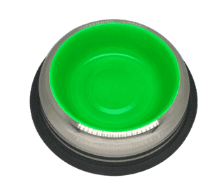 פטקס, קערת נירוסטה עם גומיות בתחתית בצבעים ירוק/צהוב/כתום (דגם באלי) 0.22 ליטר