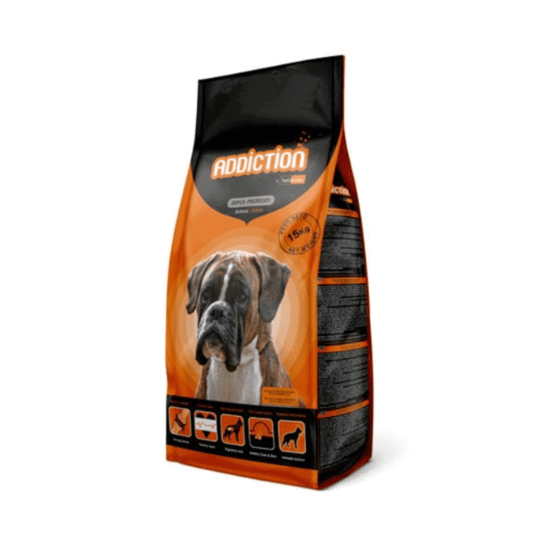 אדיקשן עוף -  מזון סופר פרימיום לכלבים פעילים מגיע במשקל 15 ק"ג או 3 ק"ג