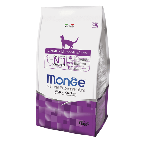 מונג' סופר פרימיום מזון מלא לחתולים בוגרים בטעם בשר עוף 10 קג