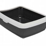 שירותים פתוחים לחתול עם כף לאיסוף צרכים, 31X43X14 ס"מ.