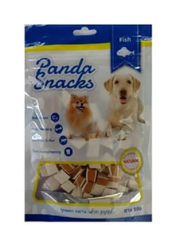 פנדה - קוביות סנדוויץ' סלמון ובקלה - חטיף רך לכלבים במשקל 80 גר'