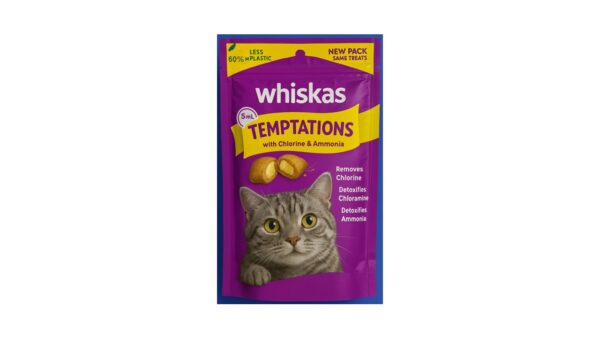 Whiskas, ויסקס חטיף כריות לחתול בטעם עוף וגבינה מארז 5+1 - 360 גרם