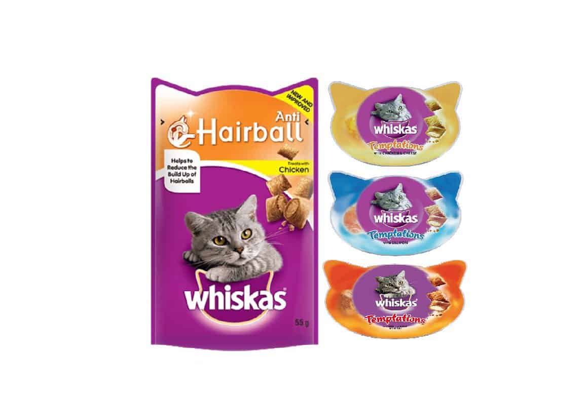Whiskas, ויסקס חטיף כריות לחתול בטעם עוף וגבינה מארז 5+1 - 360 גרם