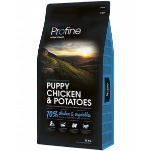 פרופיין, בשר עוף לגורי כלבים מכל הגזעים מגיע במשקלים: 3 ק"ג או 15 ק"ג.