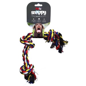 פטקס, חבל דנטלי למשחקים עם 3 קשרים, עשוי סיבי כותנה מובחרים, 38 ס"מ