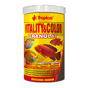 טרופיקל מזון דגים מגורען  ויטליטי לחיזוק הצבע משקל 250 מ"ל