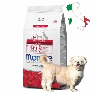 מונג', מזון יבש עשיר בבשר עוף לכלבים בוגרים מגזע קטן - Monge, Mini Adult