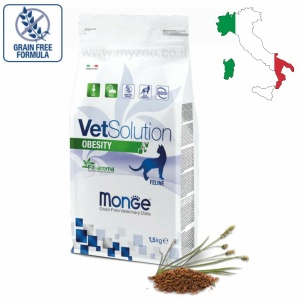 מונג' רפואי, מזון יבש לחתולים עם משקל מופרז 1.5 ק"ג – Monge, Obesity
