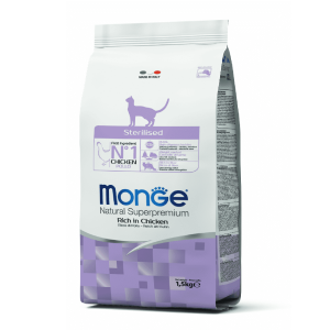 מונג' סופר פרימיום מזון יבש מלא בטעם עוף לחתולים בוגרים מסורסים/מעוקרות