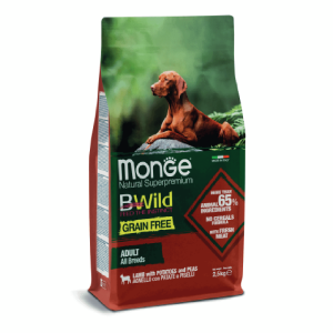 מונג' ביווילד מזון כבש ללא דגנים לכלבים בוגרים