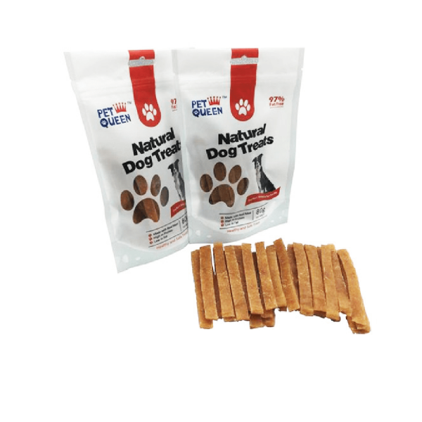 פט קווין חטיף ללא דגנים - רצועות עוף 80 גרם