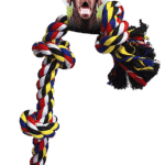 פטקס, משחק חבל דנטלי לכלב 4 קשרים ,עשוי סיבי כותנה מובחרים באורך של 70 ס"מ