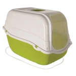 אר פור פט, שירותים סגורים לחתול כולל גג נפתח בצבעים: כחול, ירוק, ורוד, גודל: 57*39*41