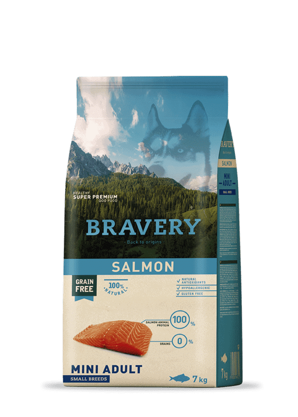 ברייוורי היפואלרגני - לכלבים בוגרים מגזע קטן, סלמון ללא דגנים וגלוטן - 7 ק"ג