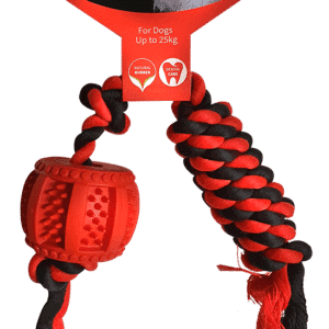 פטקס, משחק חבל וגומי דנטלי לכלב בשילוב סיבי כותנה מובחרים