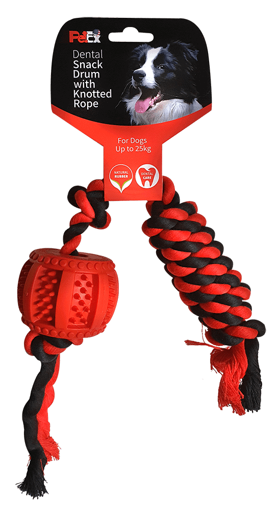 פטקס, משחק חבל וגומי דנטלי לכלב בשילוב סיבי כותנה מובחרים