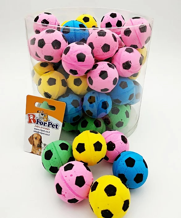 כדורי ספוג לחתול בצורת כדורגל 3 יח'