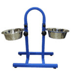 מעמד סטנד מתכוון + 2 קערות נירוסטה, בנפח של 2.80 ליטר דגם Leather-Touch Blue