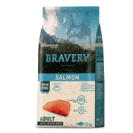 ברייוורי היפואלרגני - לכלבים בוגרים מגזע בינוני וגדול, סלמון ללא דגנים וגלוטן - 12 ק"ג