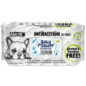 פט פארם  מגבונים עם פחם פעיל בייבי פאודר