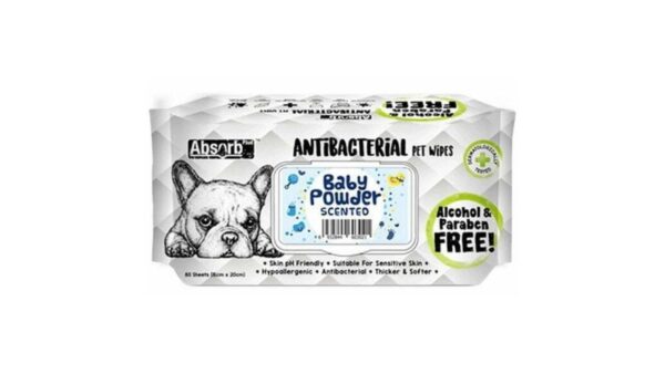 פט פארם  מגבונים עם פחם פעיל בייבי פאודר