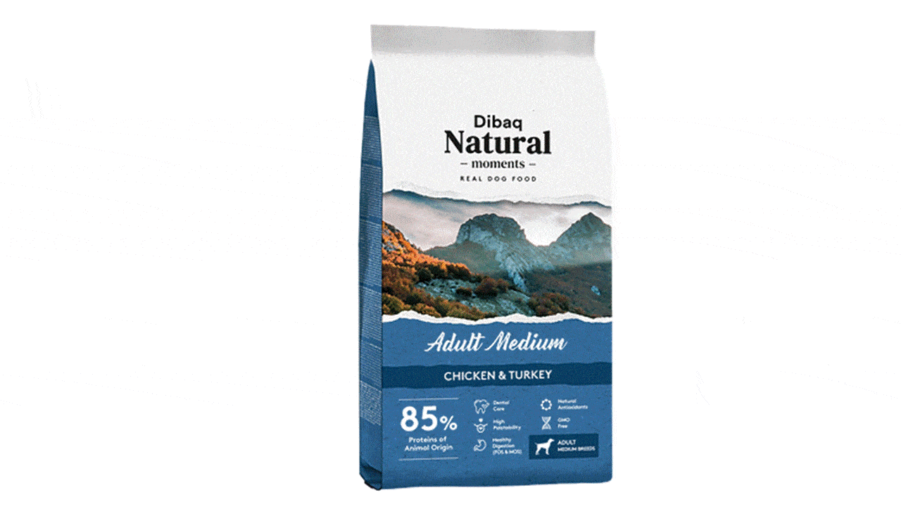 דיבאק עוף -  מזון מלא עבור כלבים בוגרים מגזעים בינוניים - גדולים עם פעילות גופנית ממוצעת - גבוהה, עם רכיבים טבעיים נבחרים.