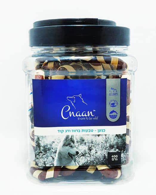 צנצנת חטיפי כנען - טבעות ברווז ודג קוד 400 גר