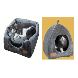 איגלו + מיטה פתוחה לחתול/כלב קטן.
