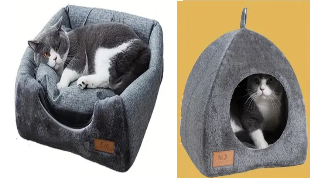 איגלו + מיטה פתוחה לחתול/כלב קטן.