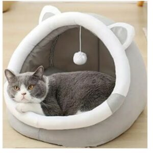 מיטה לחתול מעוצבת צבע אפור - דגם אוהל