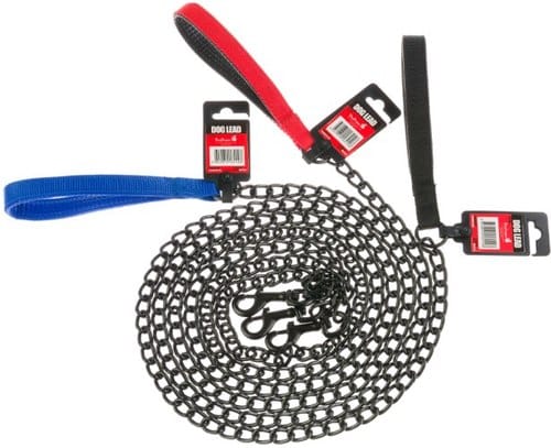 רצועת שרשרת לכלב  בצבע שחור, עובי 4 מ"מ אורך 1.5 מ'