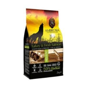 אמברוסיה, מזון אולטרה פרימיום לכלב מיני סניור סטרלייז, הודו וסלמון  במשקל 5 ק"ג (ירוק)