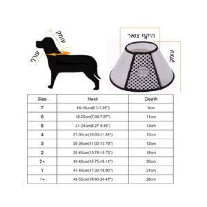 צווארון אליזבת, קולר הגנה לכלב/חתול - במגוון מידות