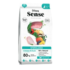 דיבאק סנס ללא דגנים לחתול בוגר מעוקר או נוטה להשמנה ע"ב עוף וברווז 1.5 או 6 ק"ג