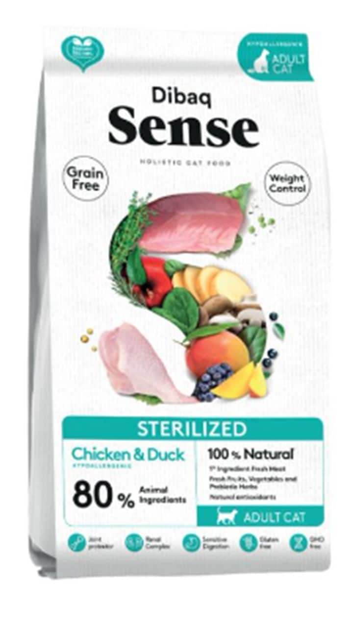 דיבאק סנס ללא דגנים לחתול בוגר מעוקר או נוטה להשמנה ע"ב עוף וברווז 1.5 או 6 ק"ג