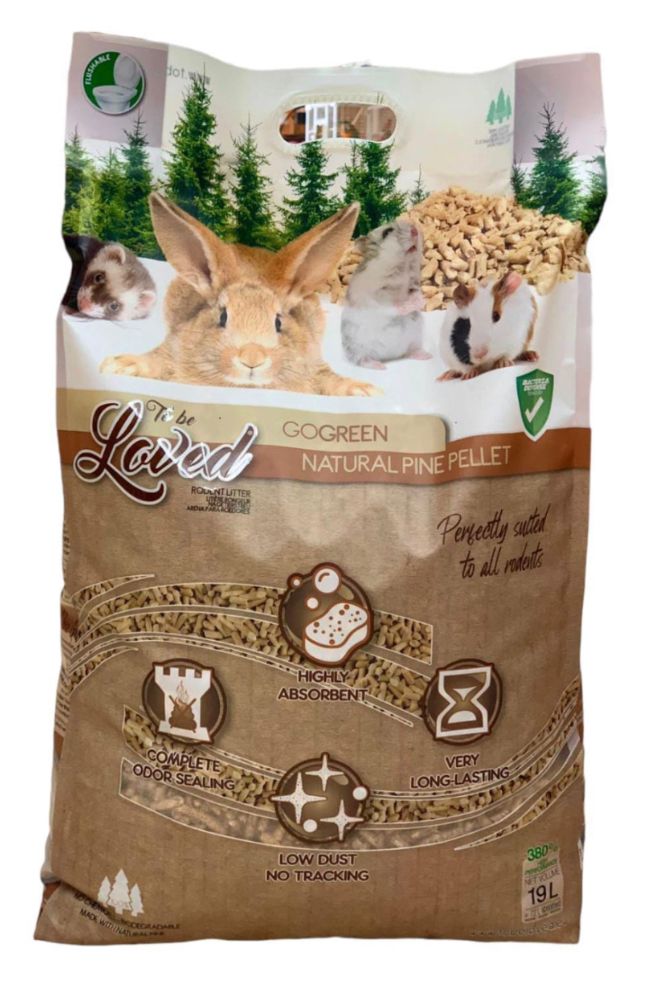 שבבי עץ אקולוגיים, ספיגה מוגברת, נשטף באסלה מיועד לחתולים/מכרסמים/בעלי כנף - 9L (7 ק"ג) או L19 (15 ק"ג)