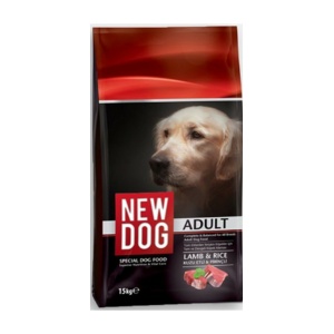 ניו דוג, מזון פרימיום לכלבים, טלה ואורז - 15 ק"ג