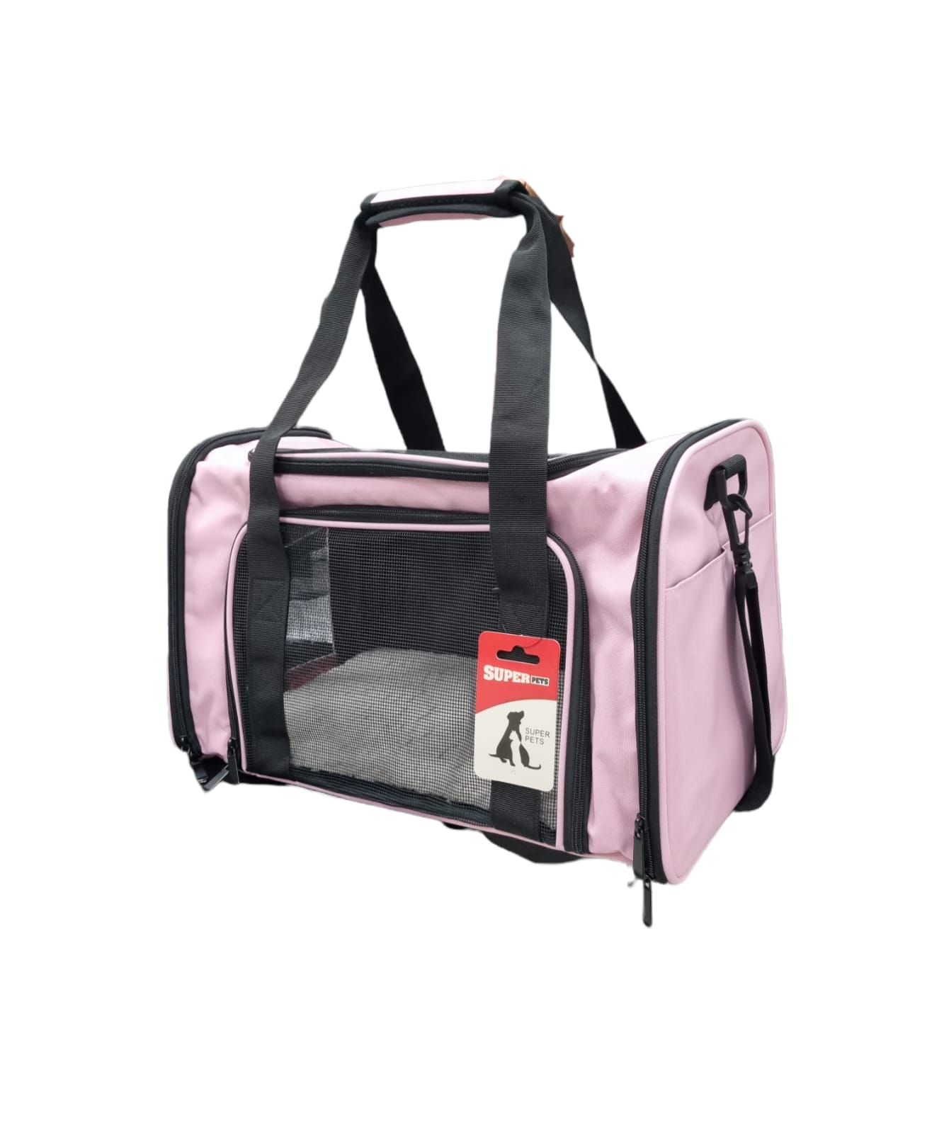 תיק נשיאה לכלב/חתול - בצבע אפור/ורוד
