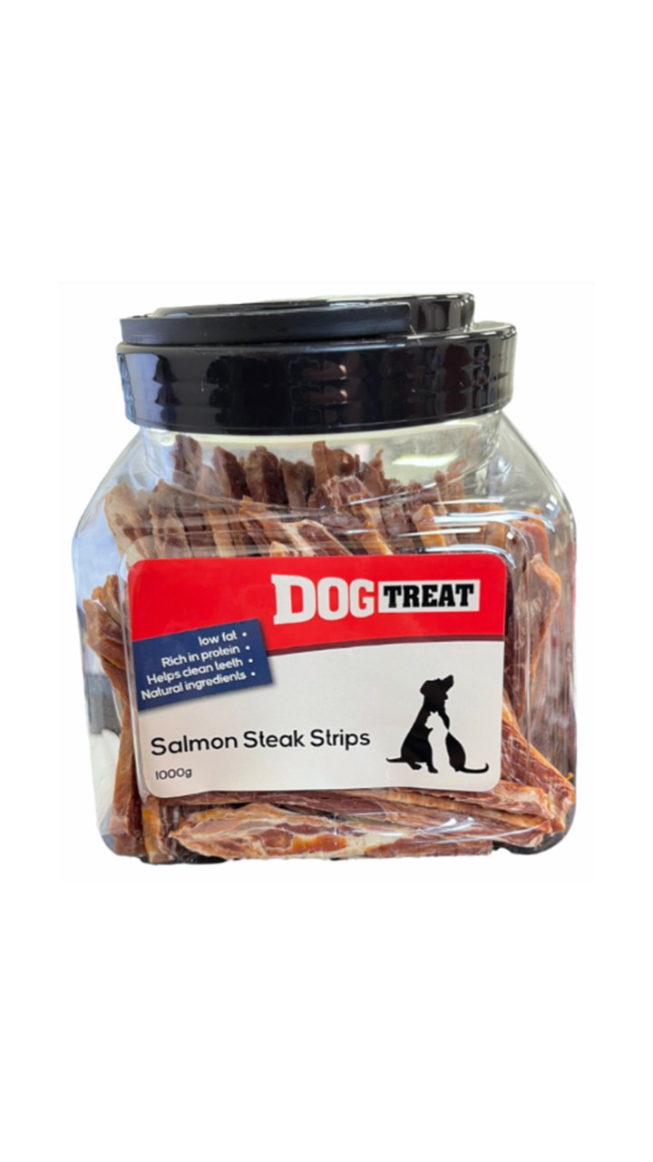 צנצנת רצועות סטייק סלמון מיובש - 1 ק"ג