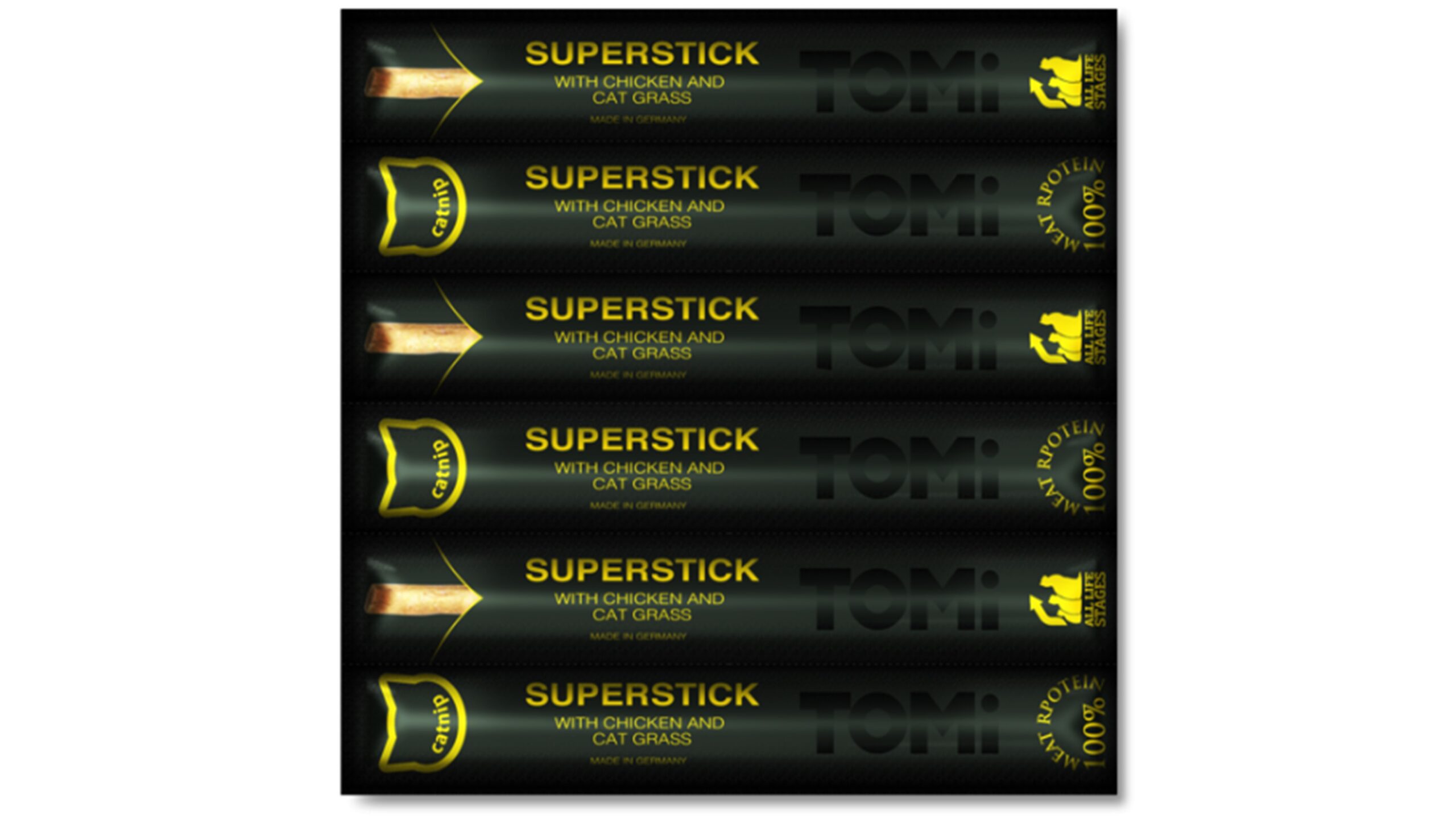 טומי, חטיף מקלות בשר לחתול בטעם עוף עם קטניפ, 6 יח' במארז - Tomi, Salmon and Trout