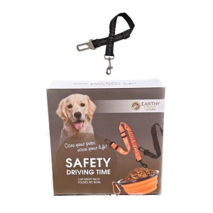 סט 2 חגורת בטיחות לכלב + צלחת מזון/שתיה מתקפלת.