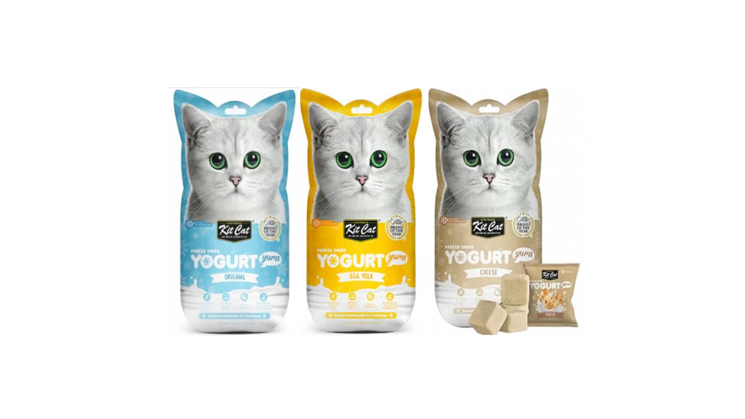 10 יח - קיט קט, חטיף יוגורט מיובש בהקפאה טעם טבעי – משקל כולל 100 גרם