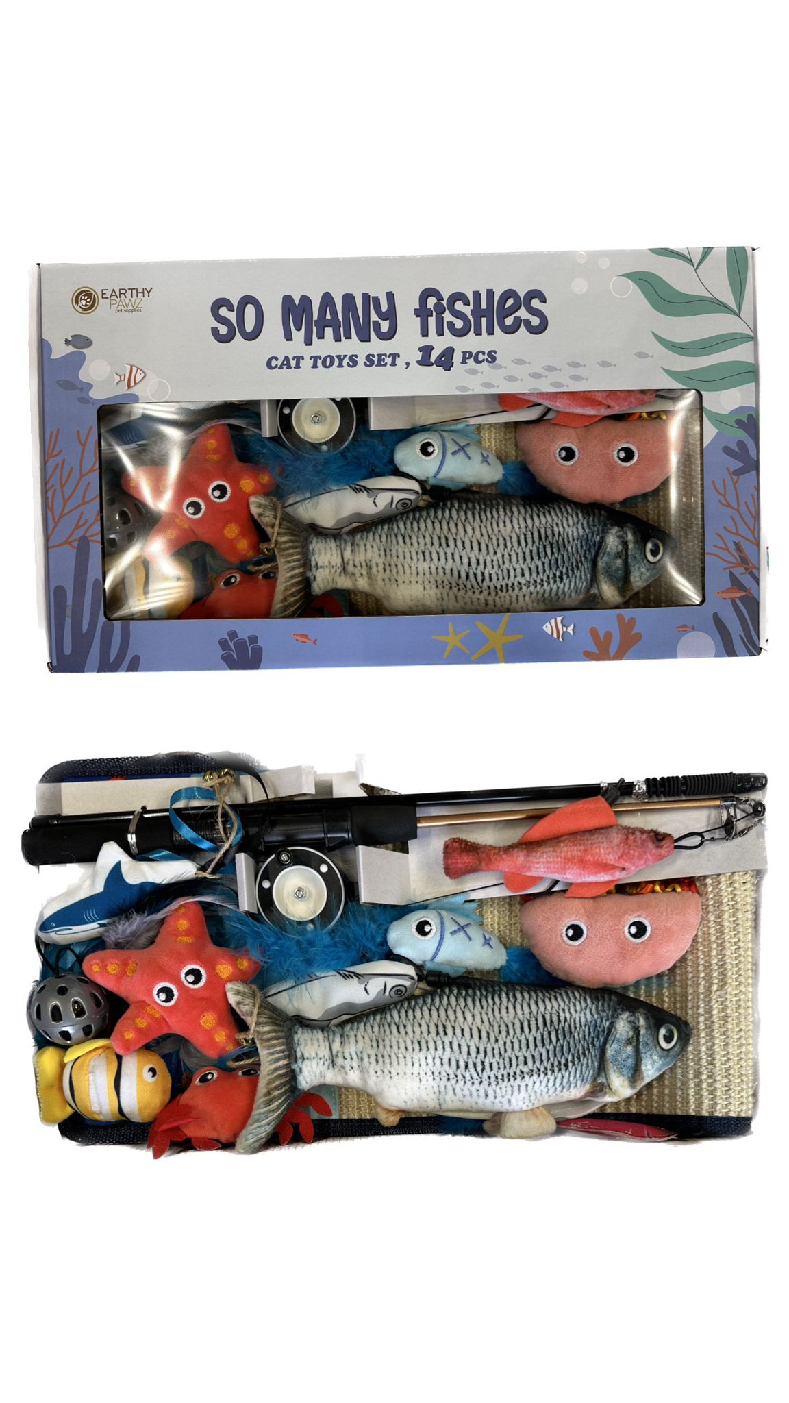 מארז משחקים לחתול - 14 פריטים