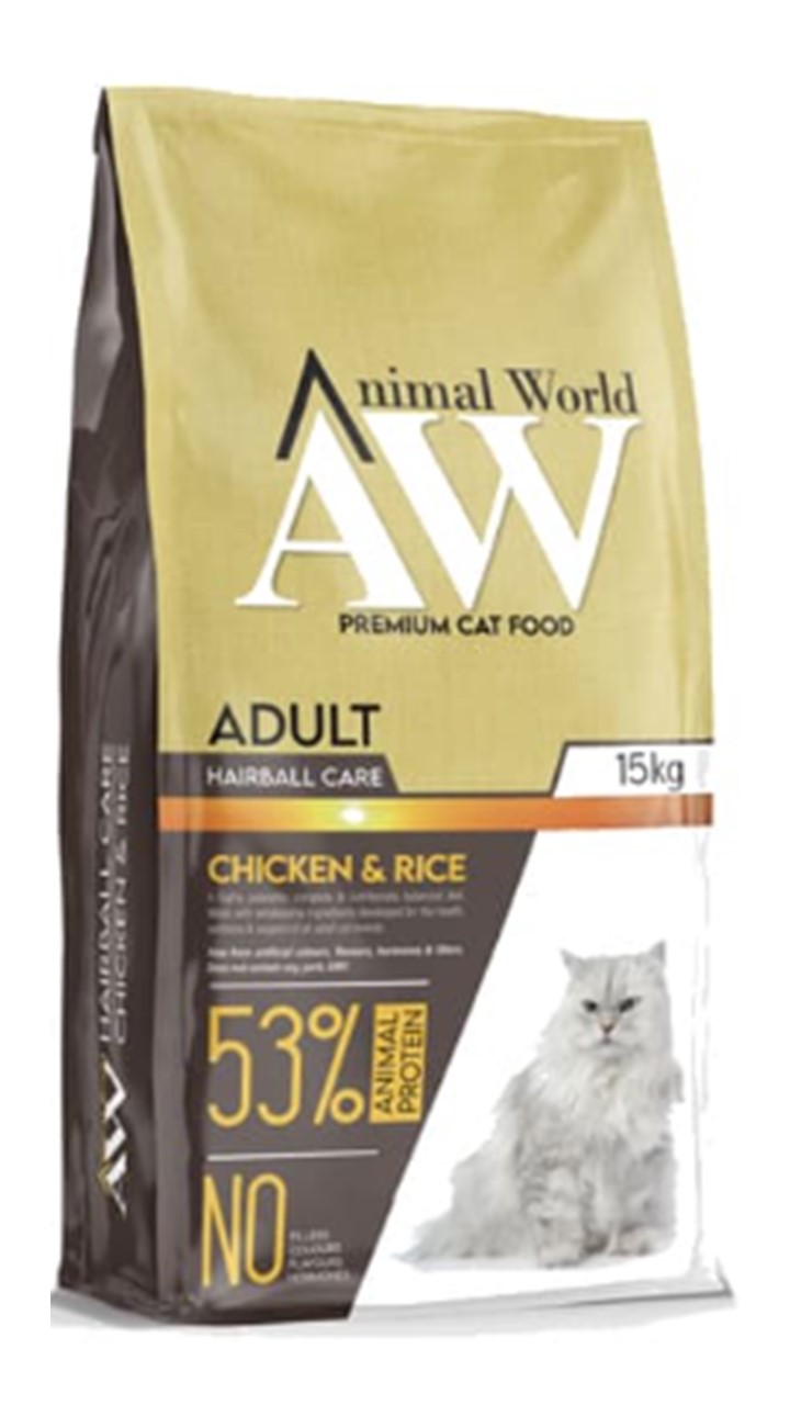אנימל וורלד ע"ב עוף לחתול בוגר - 15 ק”ג
