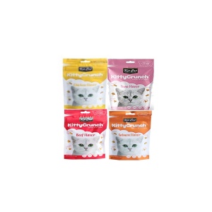 10 יח - קיט קט,  חטיף קראנץ לחתול במגוון טעמים - 60 גר'