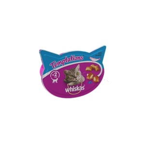 Whiskas, ויסקס טמפטיישן חטיף קרנצי לחתולים ע"ב סלמון - 60 גרם